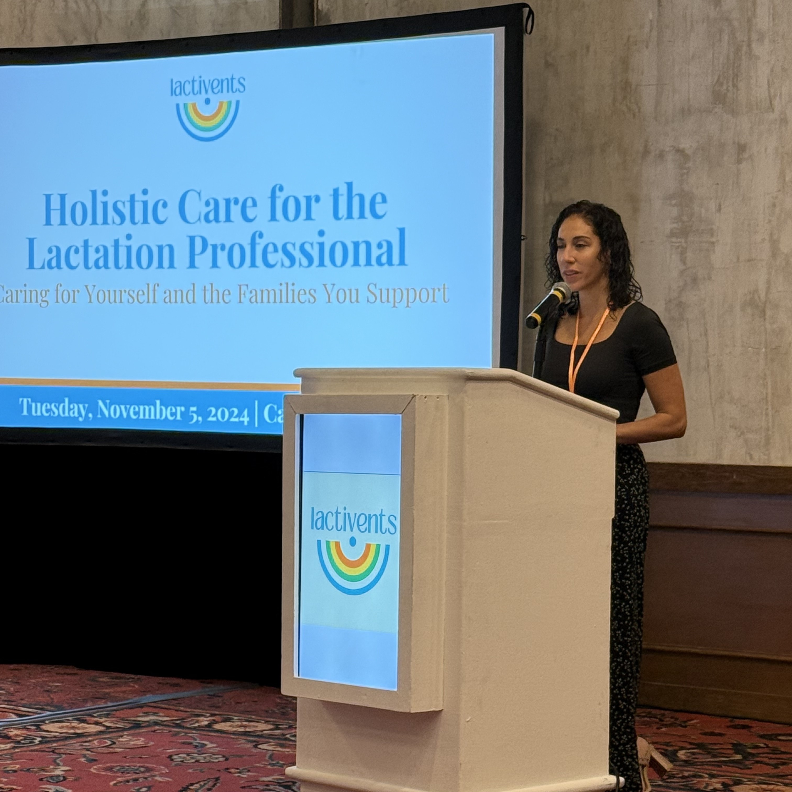 Speaker presenting at a Lactivents conference