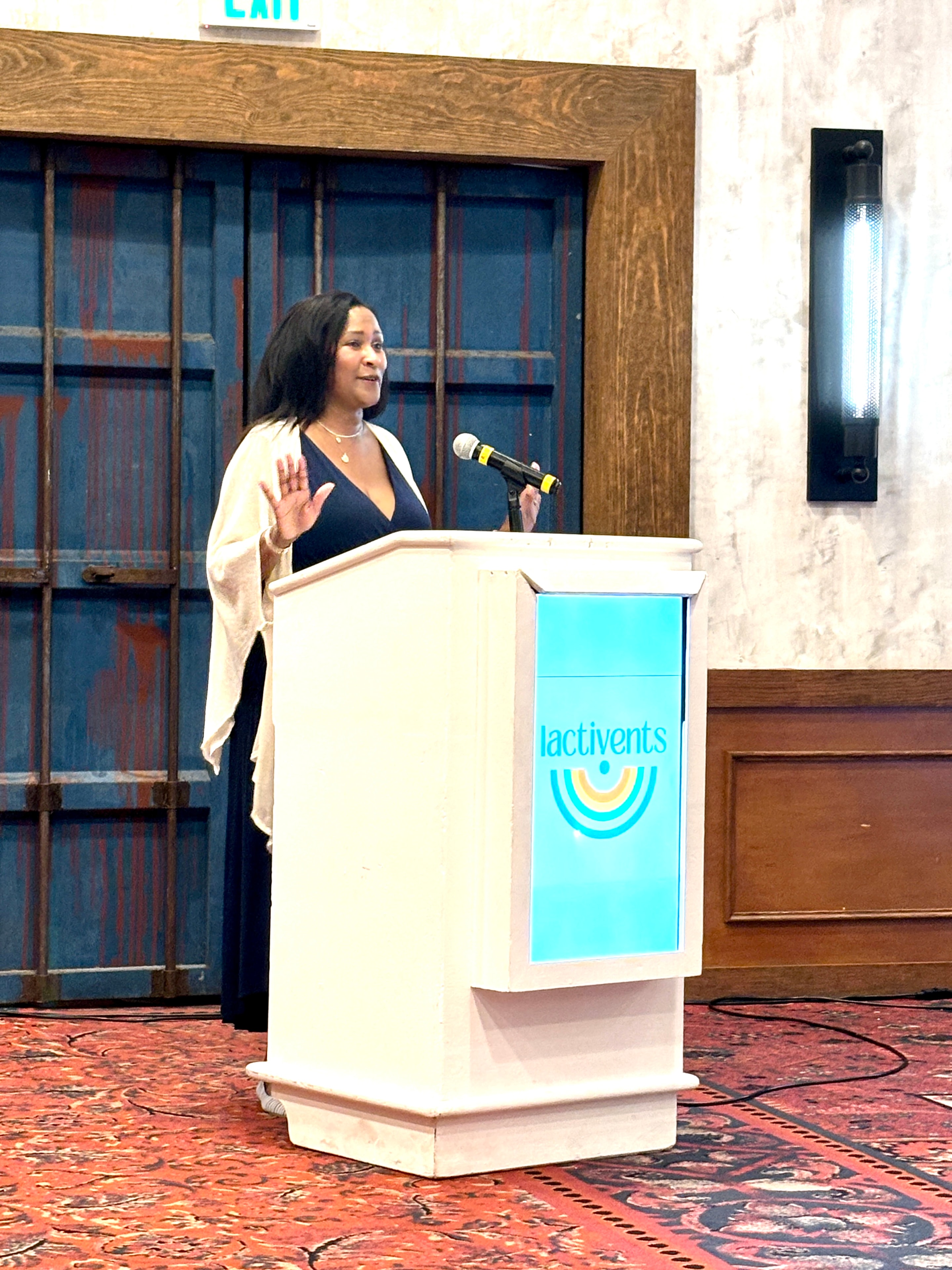 Speaker presenting at a Lactivents conference